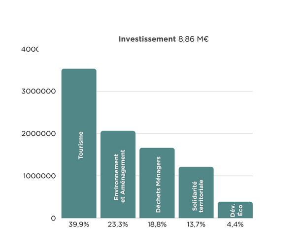 diagramme circulaire des investissement 2025 par domaine